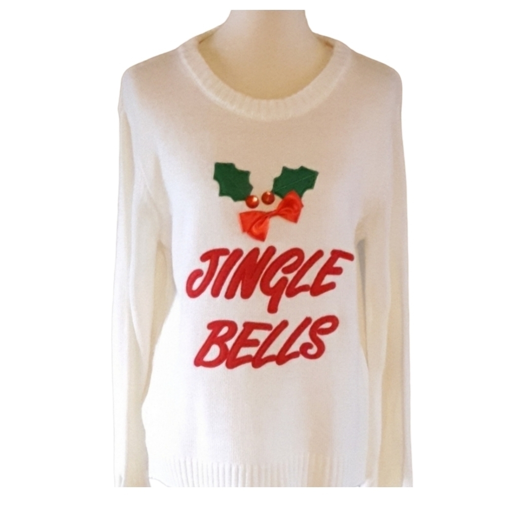 Jingle Bells Vintage Christmas Sweater‎ Holiday Party Festive Winter